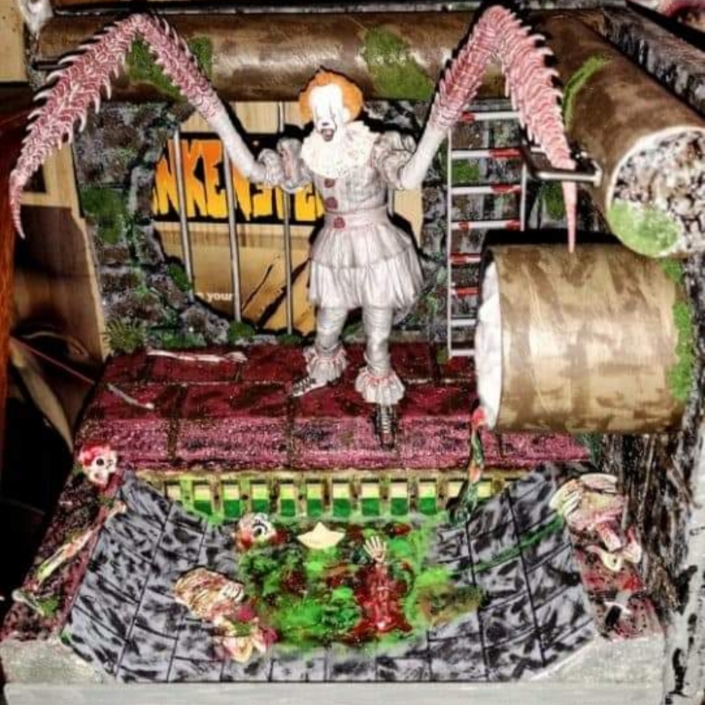 🆕 Pennywise IT Clown Sewer Movie Scene Diorama Figure Handmade